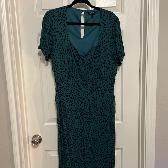 Torrid Tea Length Stretch Challis Sweetheart A-line Dress - Picture 5 of 7